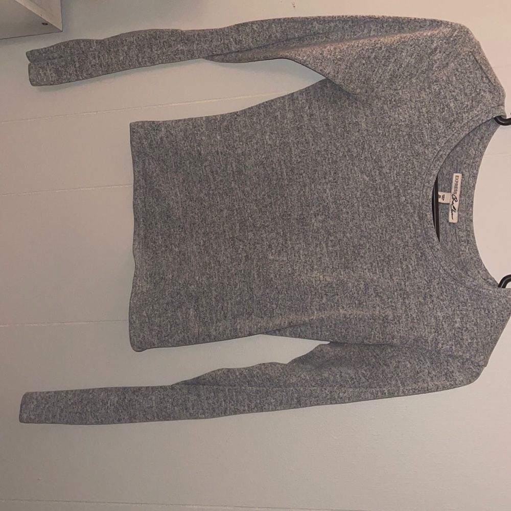 Express, grey, long sleeve shirt